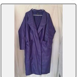 Nasty Gal Purple Faux Leather Long Trench Coat